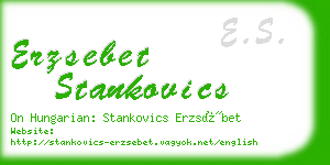 erzsebet stankovics business card